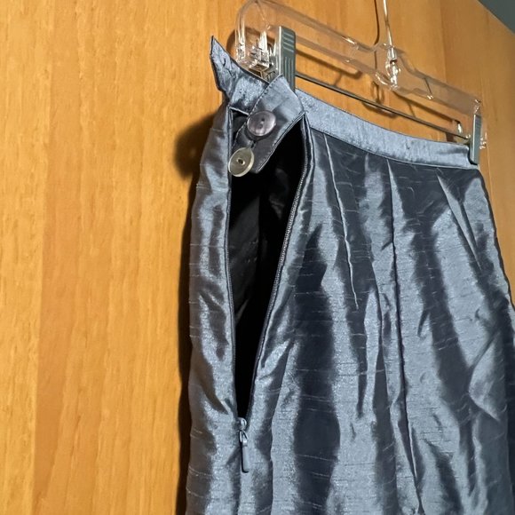 Satin Grey Blue Trousers - Picture 4 of 5